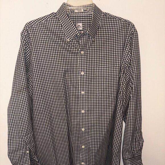 Men's Peter Millar Black White Gingham Hand Luxe XL Long Sleeve Button Down - Picture 4 of 7